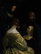 Gerard ter Borch the Younger Woman at a mirror oil painting reproduction